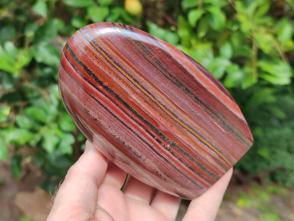 Polished Banded Tiger Iron Standing Display Pieces x 2 From South Africa - Toprock Gemstones and Minerals 