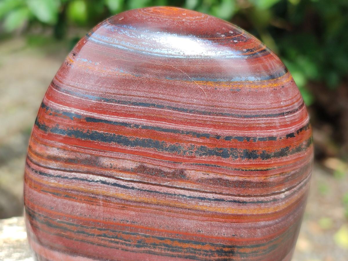 Polished Banded Tiger Iron Standing Display Pieces x 2 From South Africa - Toprock Gemstones and Minerals 
