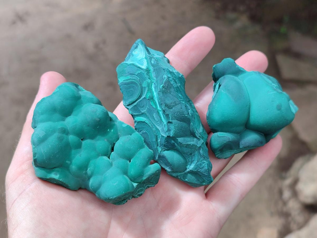 Natural Botryoidal Malachite Specimens x 6 From Congo - Toprock Gemstones and Minerals 