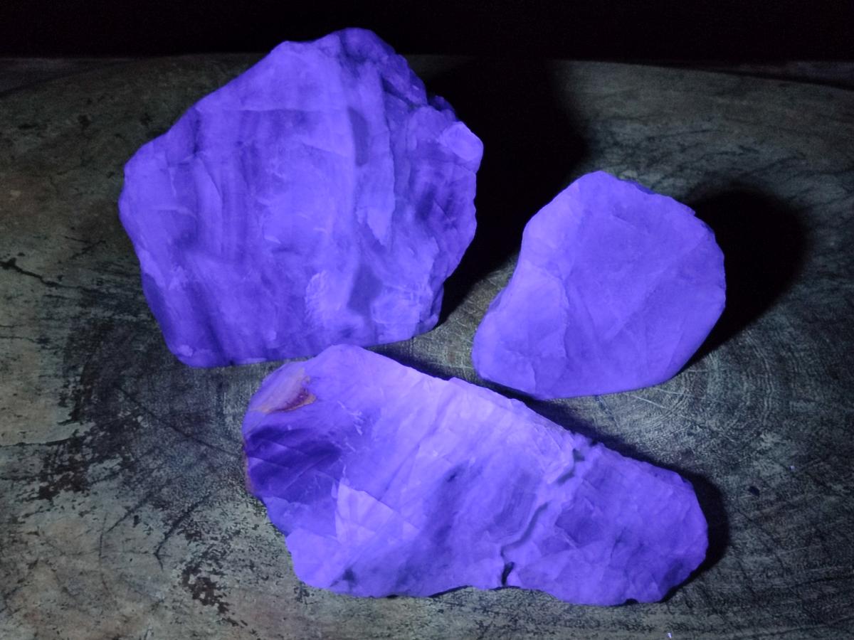 Polished Watermelon Fluorite Slices x 3 From Uis, Namibia - Toprock Gemstones and Minerals 