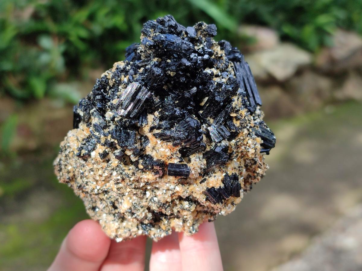 Natural Schorl Black Tourmaline with Muscovite Mica Specimens x 2 From Erongo, Namibia - Toprock Gemstones and Minerals 