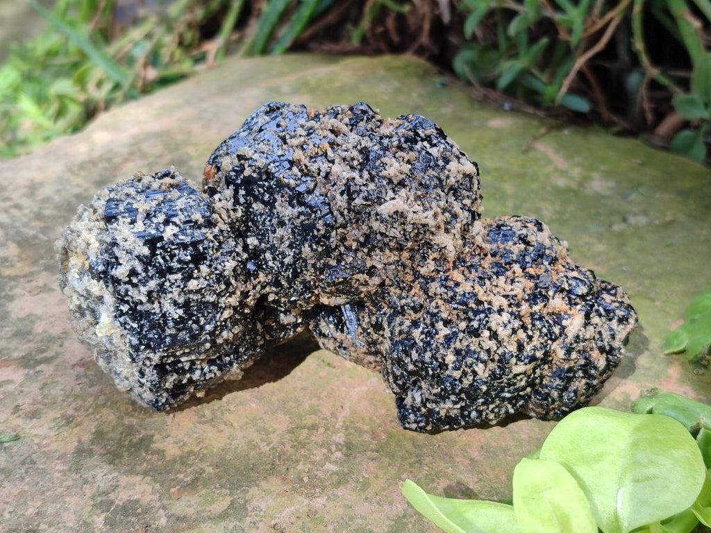 Natural Schorl Black Tourmaline with Muscovite Mica Specimens x 2 From Erongo, Namibia - Toprock Gemstones and Minerals 