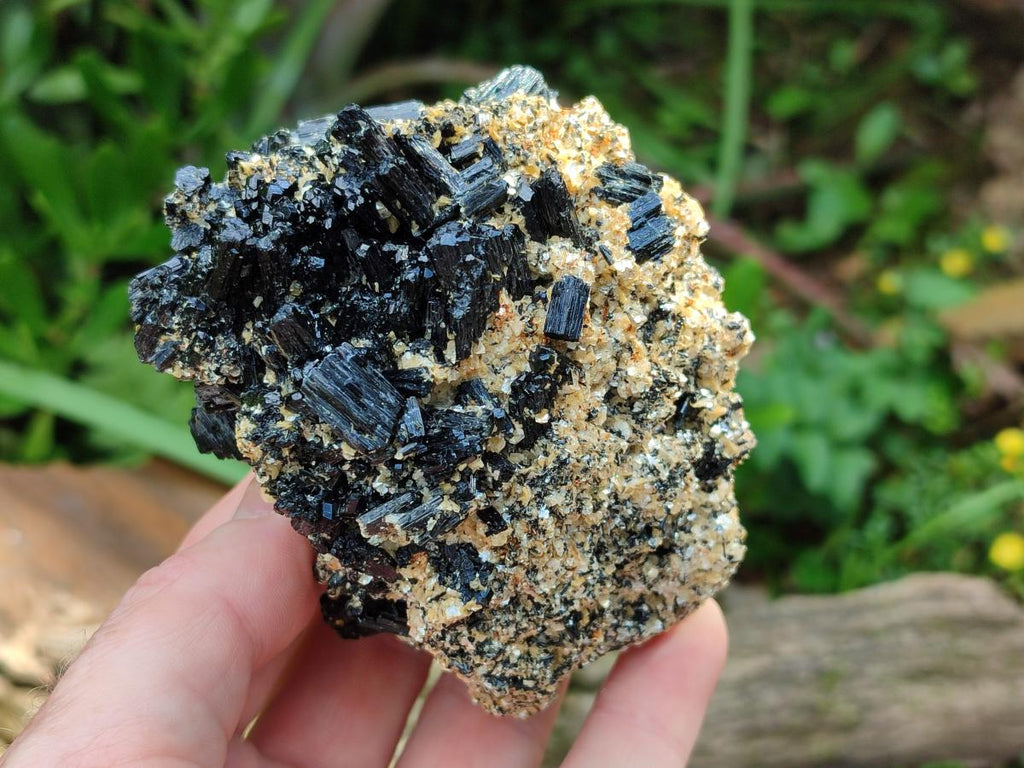 Natural Schorl Black Tourmaline with Muscovite Mica Specimens x 2 From Erongo, Namibia - Toprock Gemstones and Minerals 