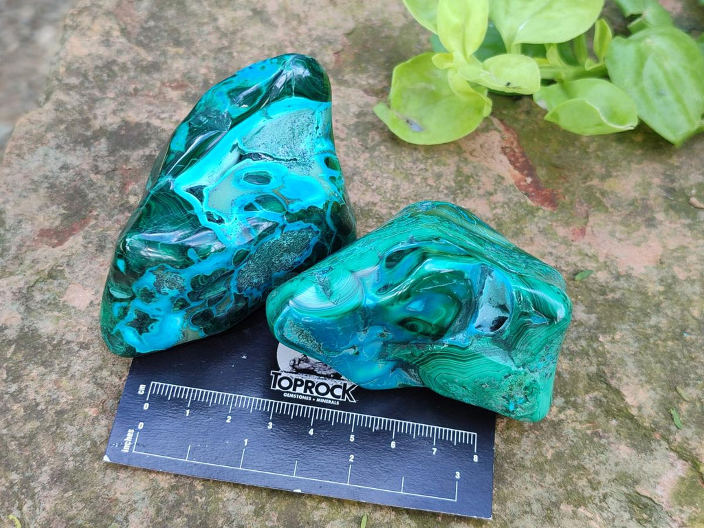 Polished Malacolla Free Forms x 4 From Kulukuluku, Congo - Toprock Gemstones and Minerals 