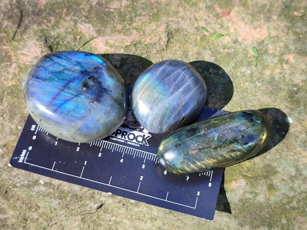 Polished Labradorite Palm Stones x 24 From Madagascar - Toprock Gemstones and Minerals 