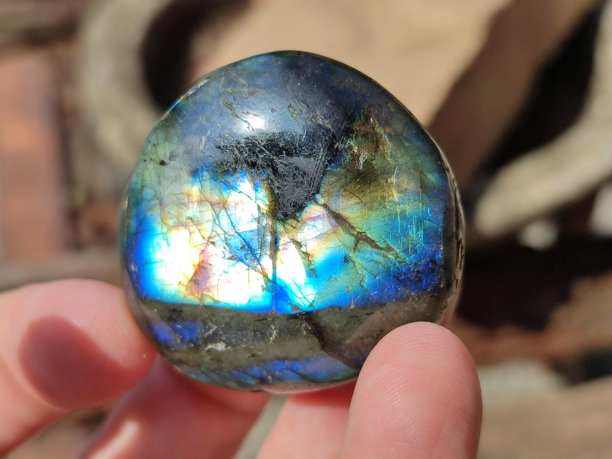 Polished Labradorite Palm Stones x 24 From Madagascar - Toprock Gemstones and Minerals 