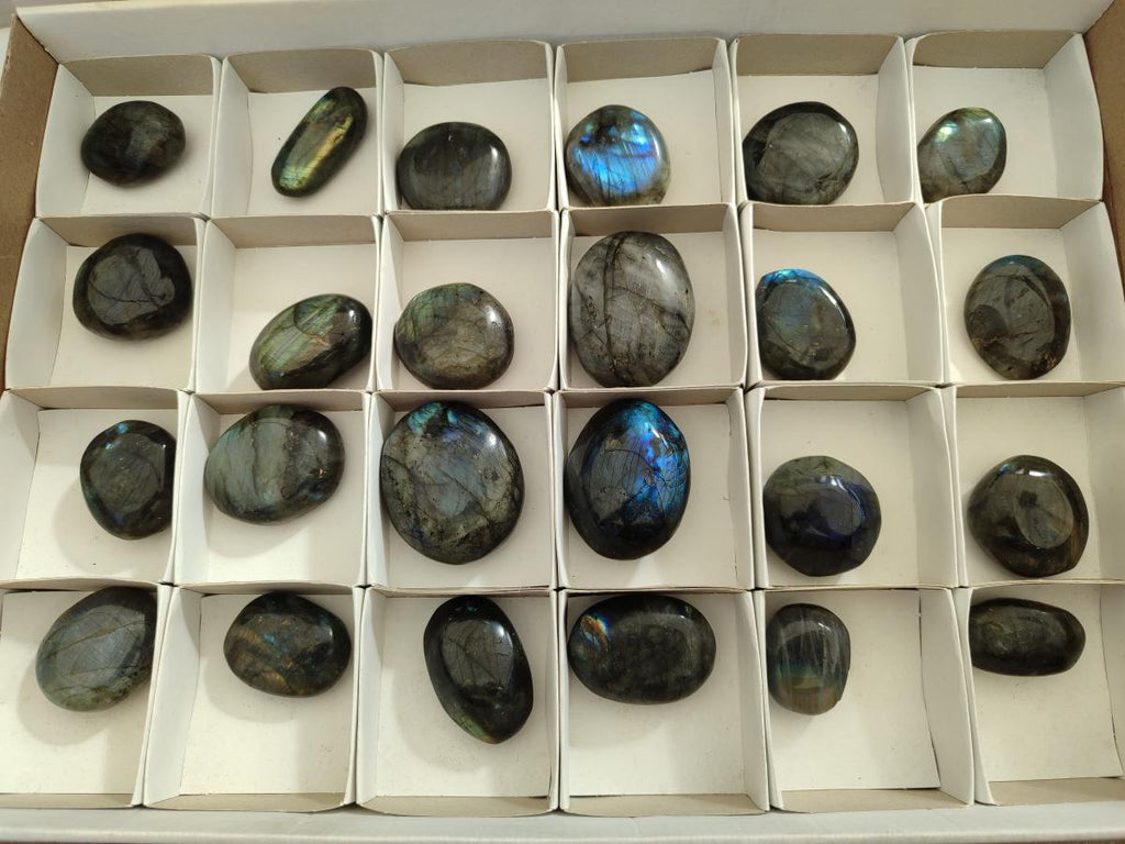 Polished Labradorite Palm Stones x 24 From Madagascar - Toprock Gemstones and Minerals 