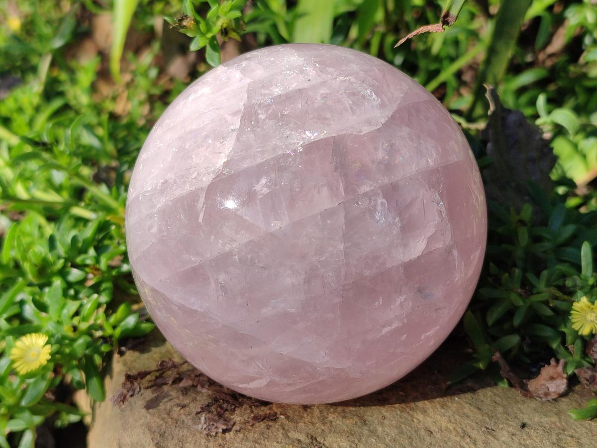 Polished Large Gemmy Rose Quartz Sphere x 1 From Madagascar - Toprock Gemstones and Minerals 