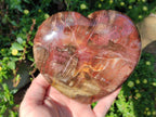 Polished Red Podocarpus Petrified Wood Hearts x 3 From Mahajanga, Madagascar - Toprock Gemstones and Minerals 
