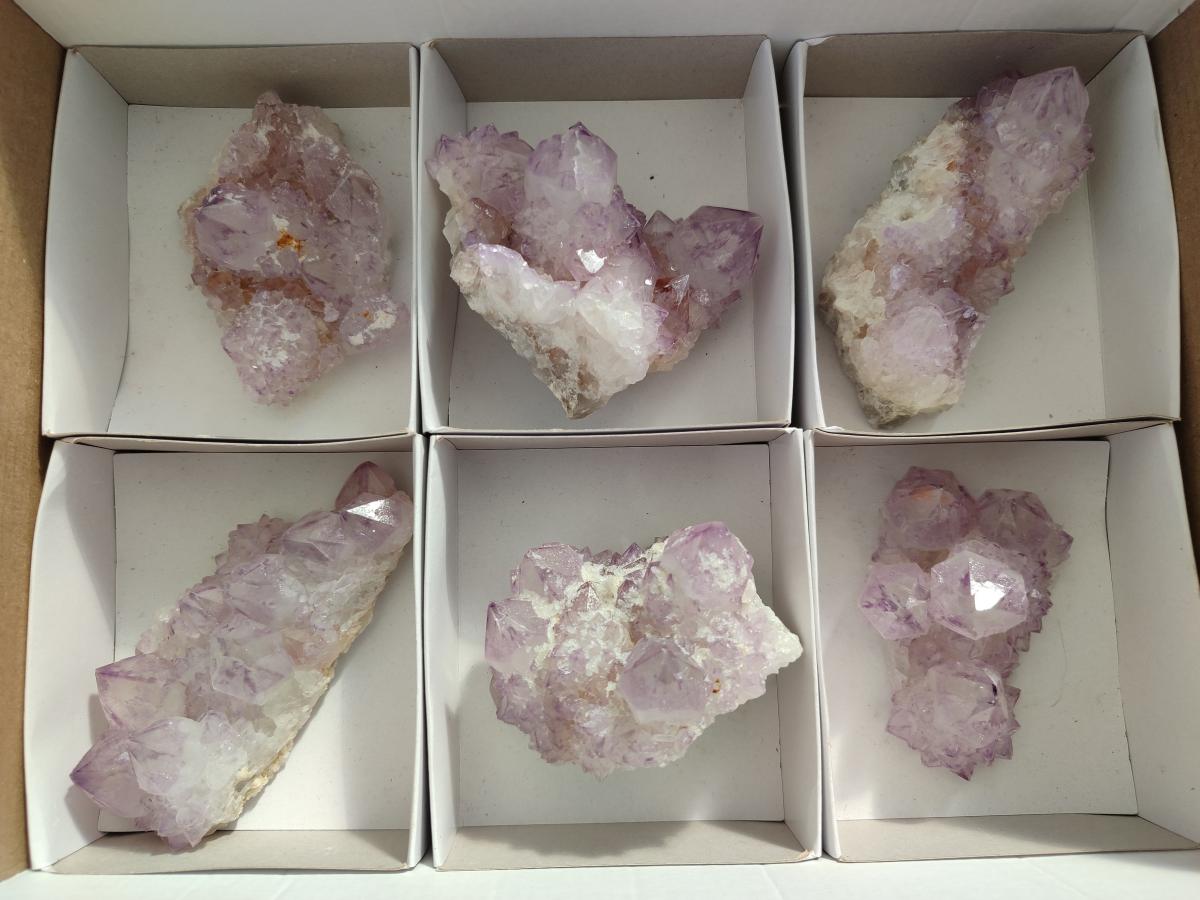 Natural Sunburst Spirit Amethyst Clusters x 6 From Boekenhouthoek, South Africa - Toprock Gemstones and Minerals 