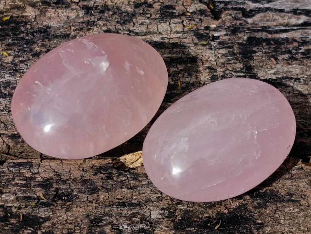 Polished Gemmy Rose Quartz Palm Stones x 35 From Madagascar - Toprock Gemstones and Minerals 