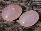 Polished Gemmy Rose Quartz Palm Stones x 35 From Madagascar - Toprock Gemstones and Minerals 