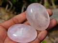 Polished Gemmy Rose Quartz Palm Stones x 35 From Madagascar - Toprock Gemstones and Minerals 