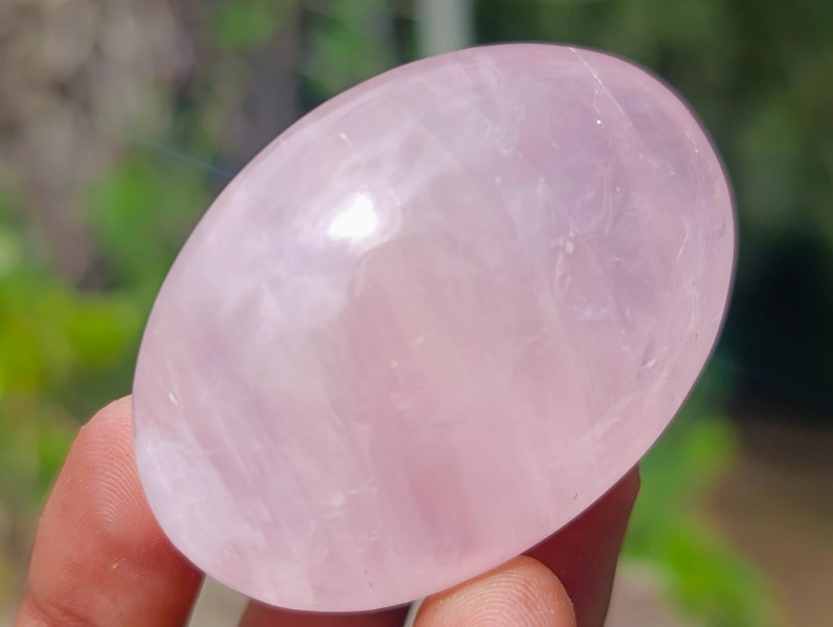 Polished Gemmy Rose Quartz Palm Stones x 35 From Madagascar - Toprock Gemstones and Minerals 