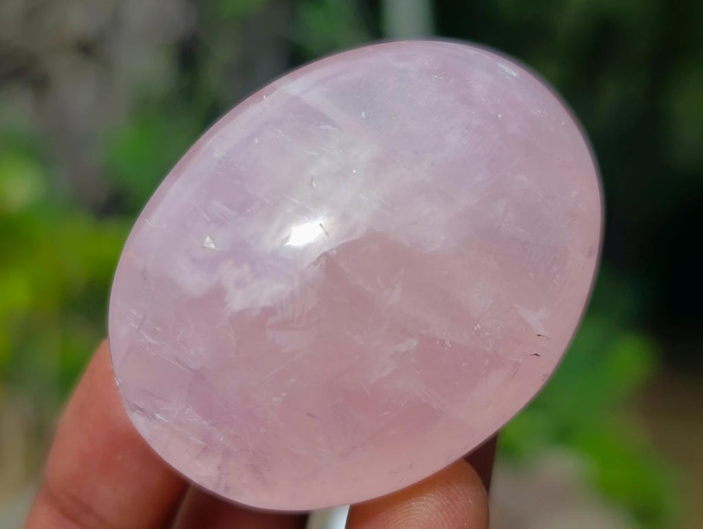 Polished Gemmy Rose Quartz Palm Stones x 35 From Madagascar - Toprock Gemstones and Minerals 