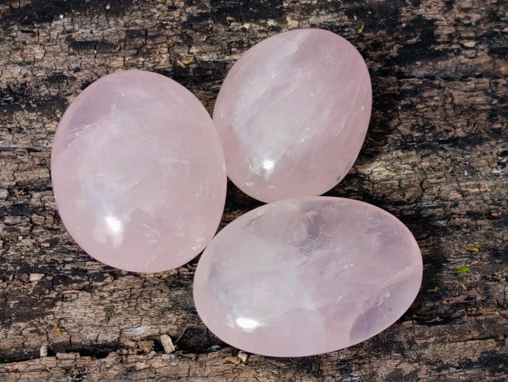 Polished Gemmy Rose Quartz Palm Stones x 35 From Madagascar - Toprock Gemstones and Minerals 