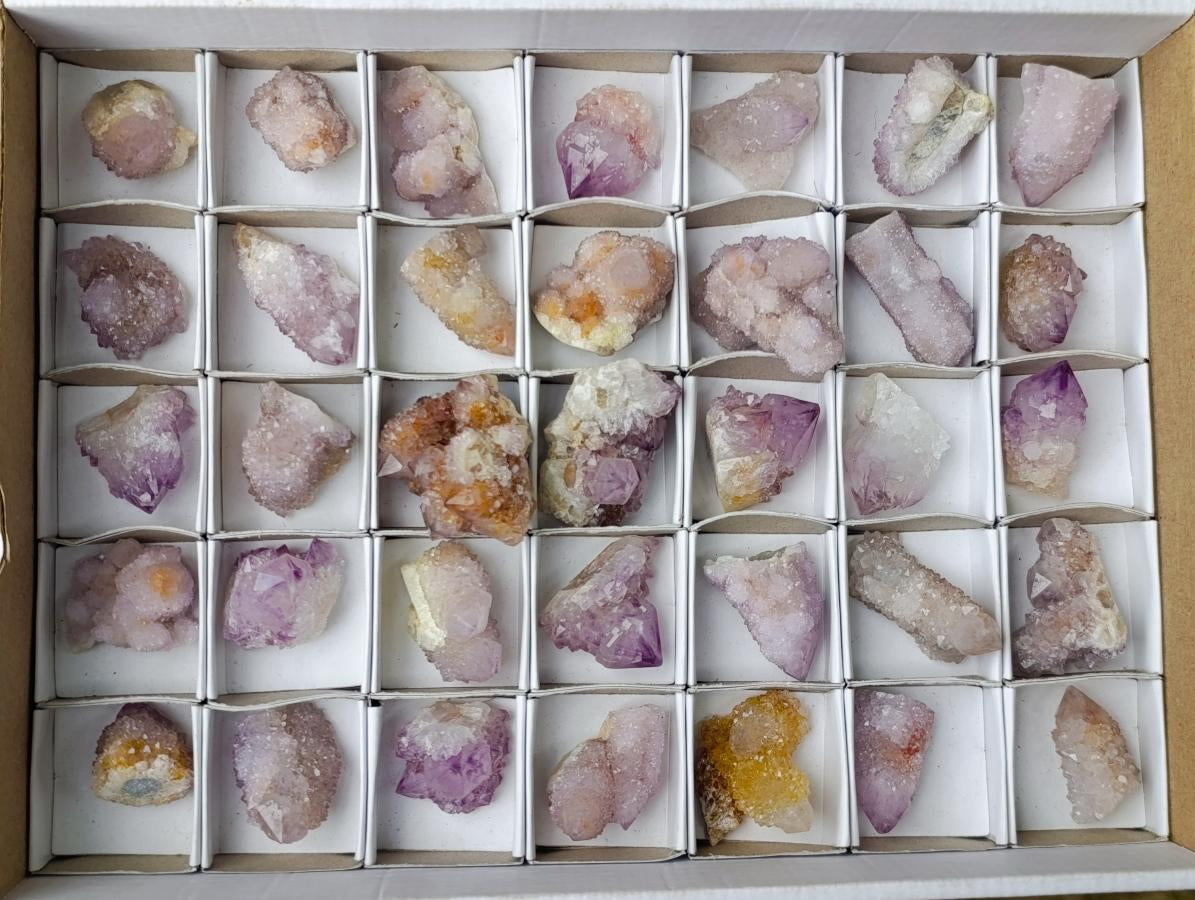 Natural Mix of Small Spirit Amethyst Crystals and Clusters x 35 From Boekenhouthoek, South Africa - Toprock Gemstones and Minerals 