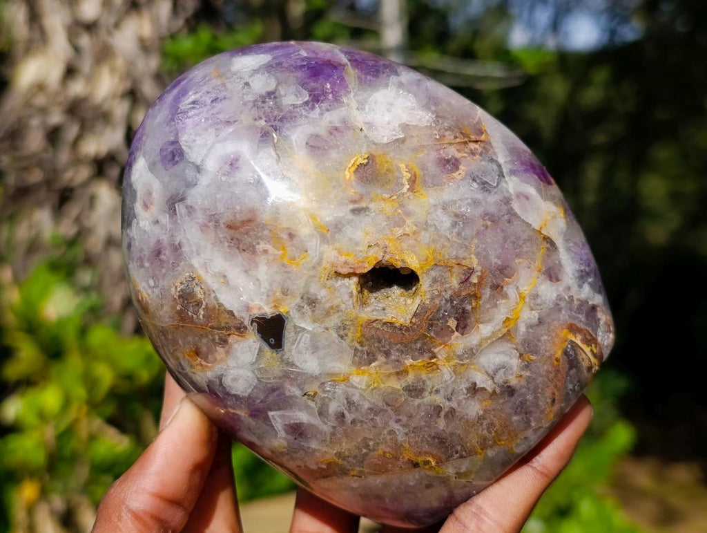 Polished Purple Chevron Amethyst Standing Display Pieces x 2 From Madagascar - Toprock Gemstones and Minerals 