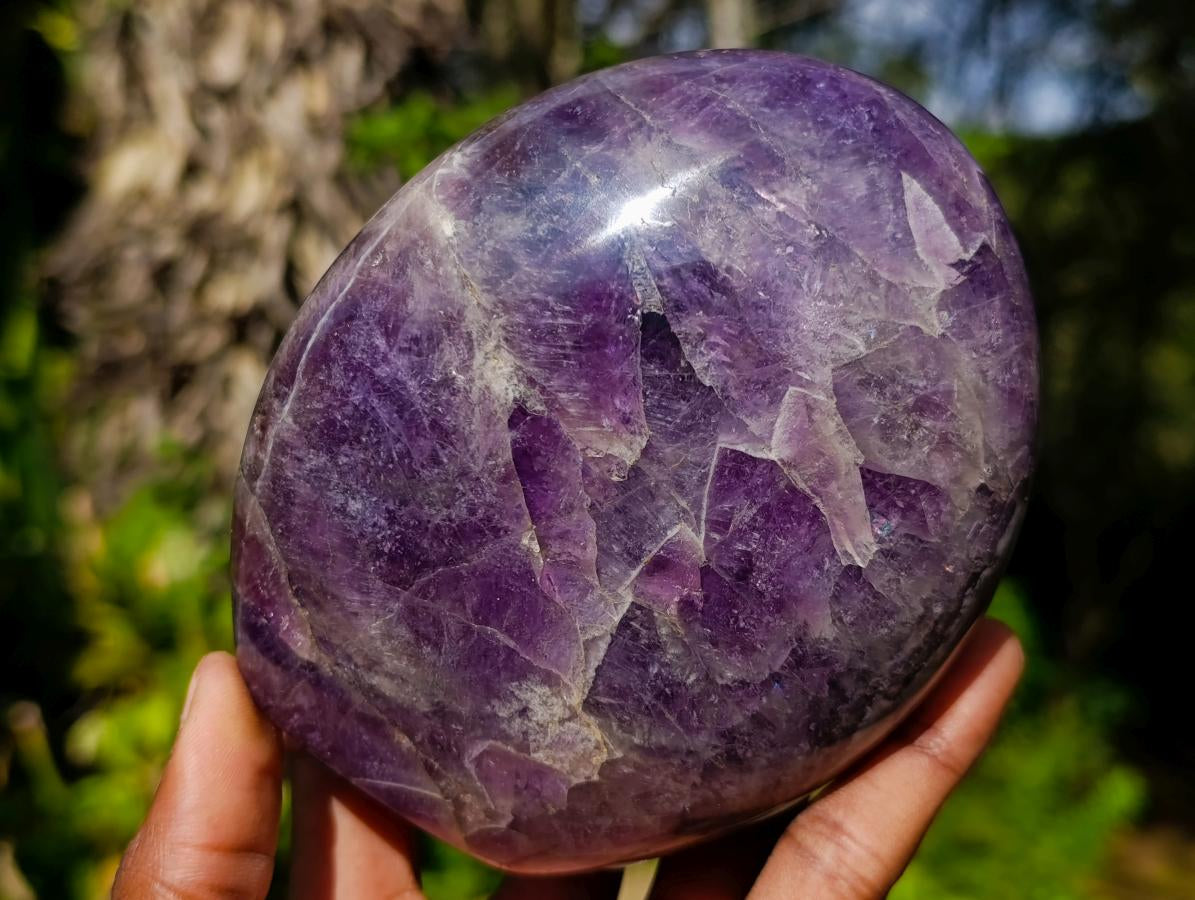 Polished Purple Chevron Amethyst Standing Display Pieces x 2 From Madagascar - Toprock Gemstones and Minerals 