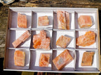 Natural Rhombohedral Sunset Orange Calcite Specimens x 12 From Spitzkop, Namibia - Toprock Gemstones and Minerals 