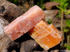 Natural Rhombohedral Sunset Orange Calcite Specimens x 12 From Spitzkop, Namibia - Toprock Gemstones and Minerals 