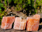 Natural Rhombohedral Sunset Orange Calcite Specimens x 12 From Spitzkop, Namibia - Toprock Gemstones and Minerals 