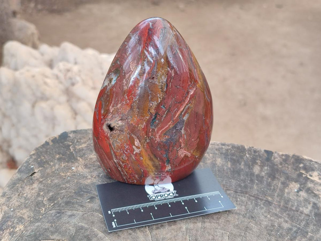 Polished Red Jasper Standing Free Forms x 2 From Madagascar - Toprock Gemstones and Minerals 