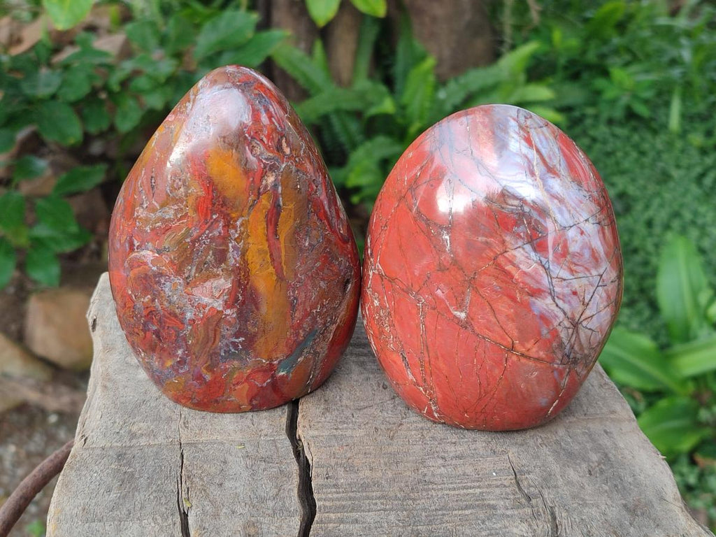 Polished Red Jasper Standing Free Forms x 2 From Madagascar - Toprock Gemstones and Minerals 