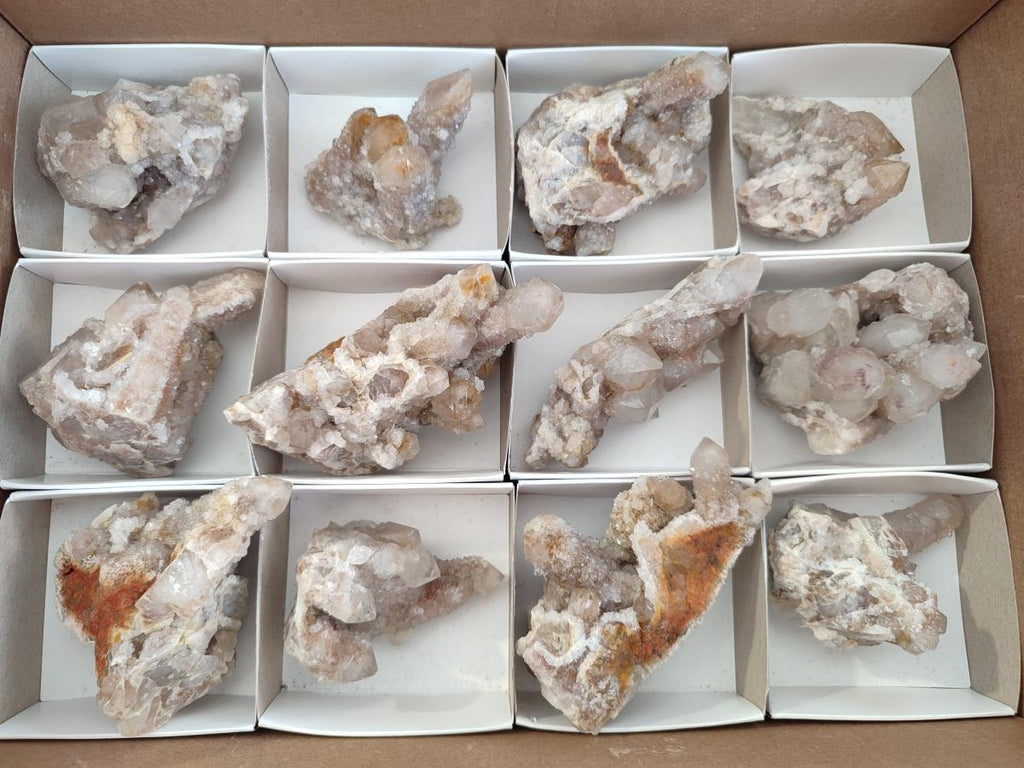Natural Limonite Fairy Spirit Quartz Clusters x 12 From Boekenhouthoek, South Africa - Toprock Gemstones and Minerals 