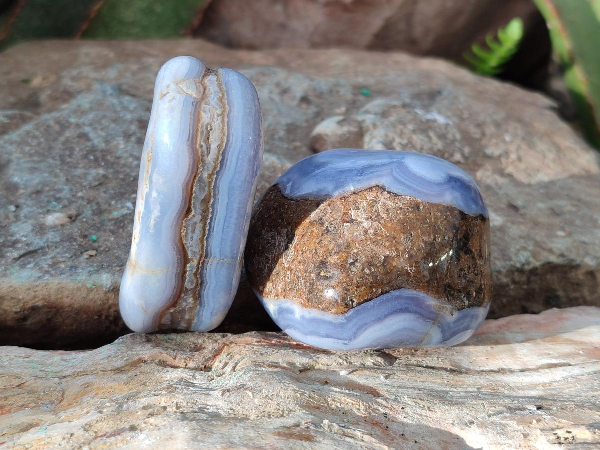 Polished Large Blue Lace Agate Free Forms x 15 From Nsanje, Malawi - Toprock Gemstones and Minerals 