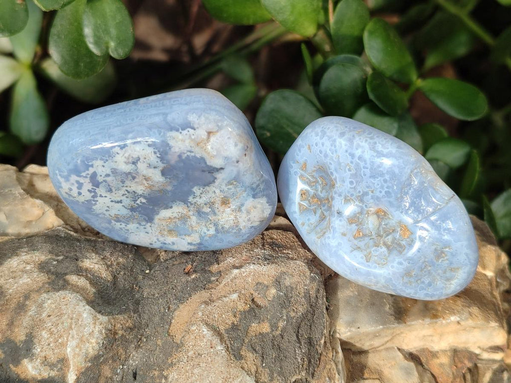 Polished Large Blue Lace Agate Free Forms x 15 From Nsanje, Malawi - Toprock Gemstones and Minerals 