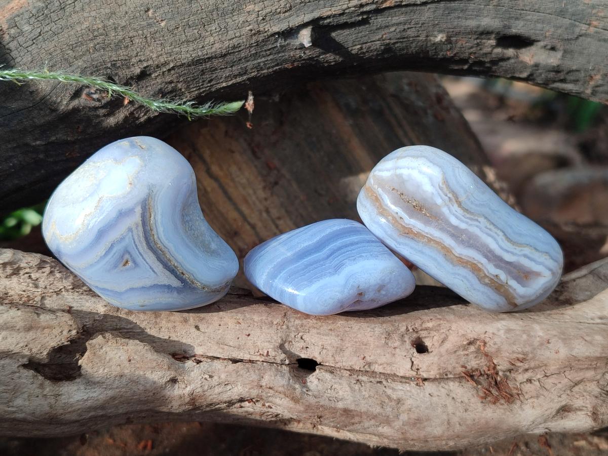 Polished Large Blue Lace Agate Free Forms x 15 From Nsanje, Malawi - Toprock Gemstones and Minerals 