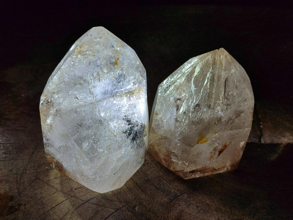 Polished Clear Window Quartz Display Crystals x 2 From Madagascar - Toprock Gemstones and Minerals 