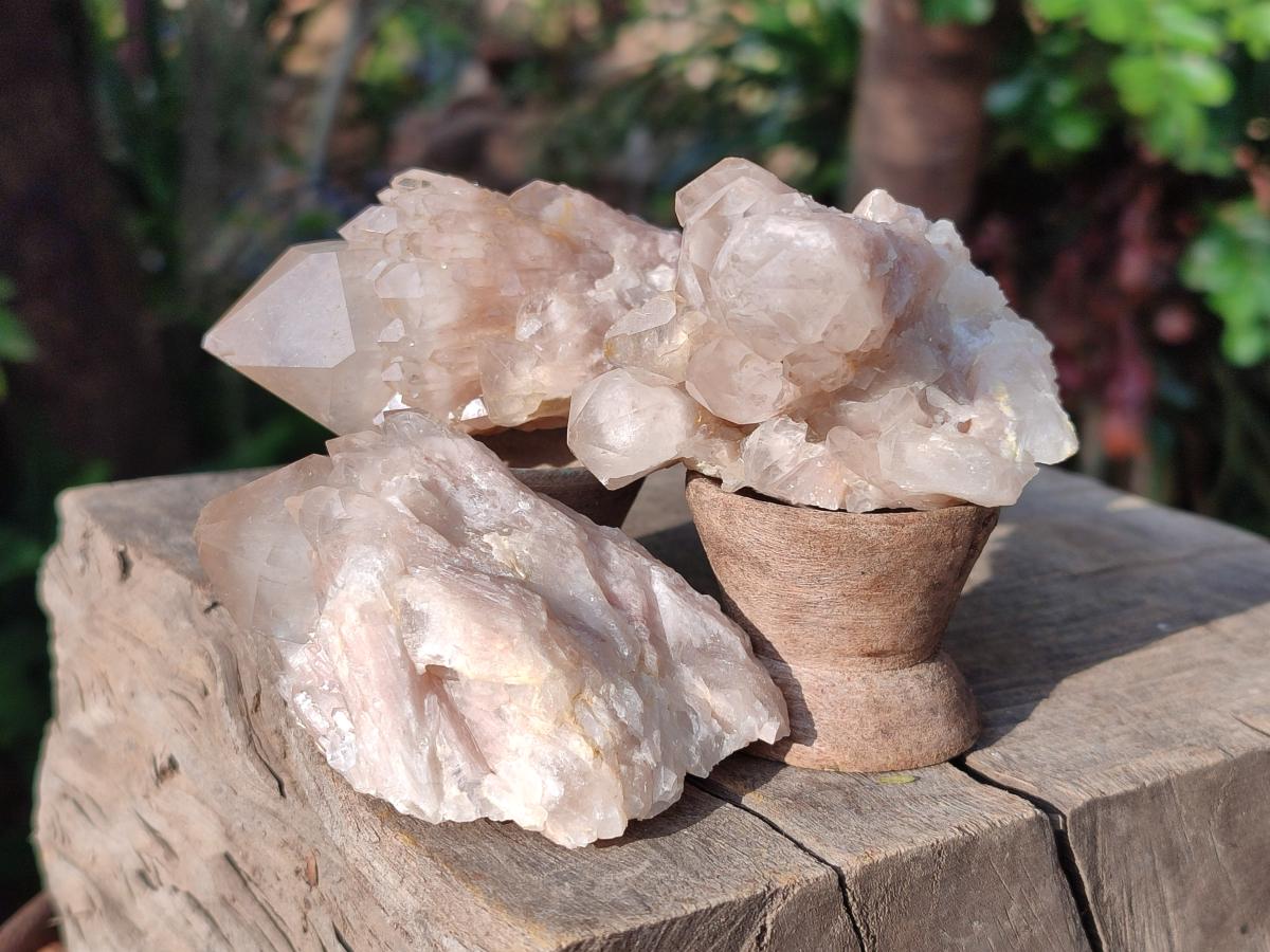 Natural Cascading White Phantom Smokey Luena Quartz Crystals and Clusters x 12 From Luena, Congo - Toprock Gemstones and Minerals 