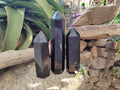 Polished Black Basalt Display Crystals x 3 From Madagascar - Toprock Gemstones and Minerals 