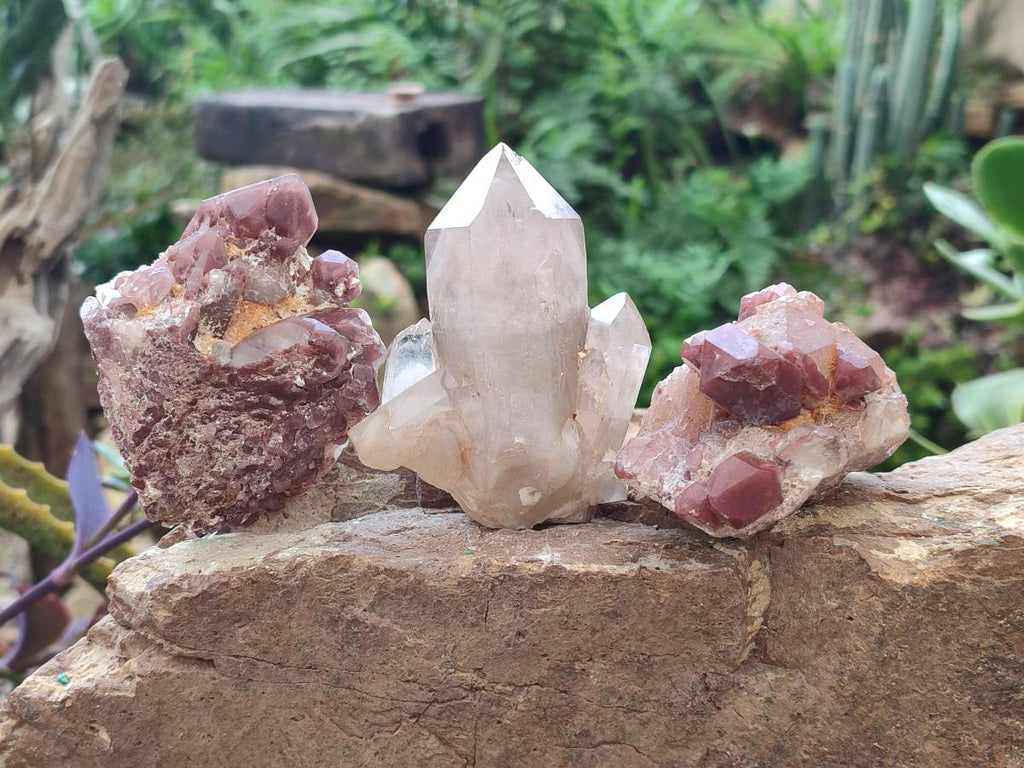 Natural Red Hematoid Quartz Crystals and Clusters x 12 From Karoi, Zimbabwe - Toprock Gemstones and Minerals 