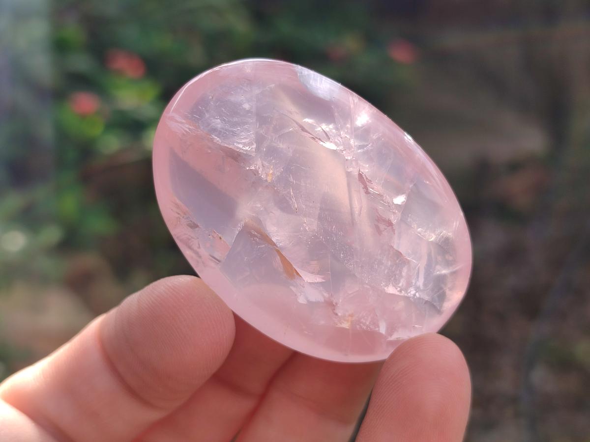 Polished Small Gemmy Rose Quartz Palm Stones x 24 From Madagascar - Toprock Gemstones and Minerals 