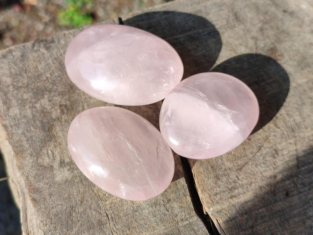 Polished Small Gemmy Rose Quartz Palm Stones x 24 From Madagascar - Toprock Gemstones and Minerals 