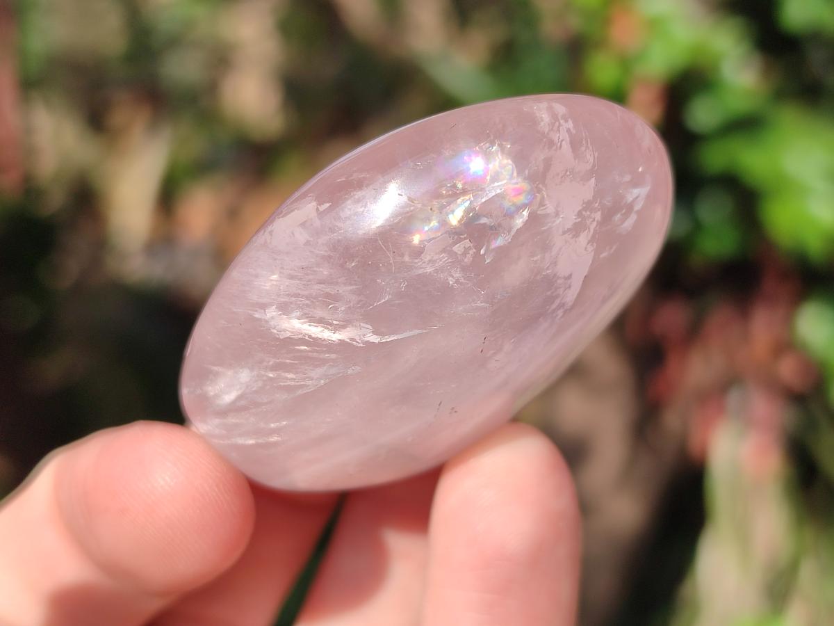 Polished Small Gemmy Rose Quartz Palm Stones x 24 From Madagascar - Toprock Gemstones and Minerals 
