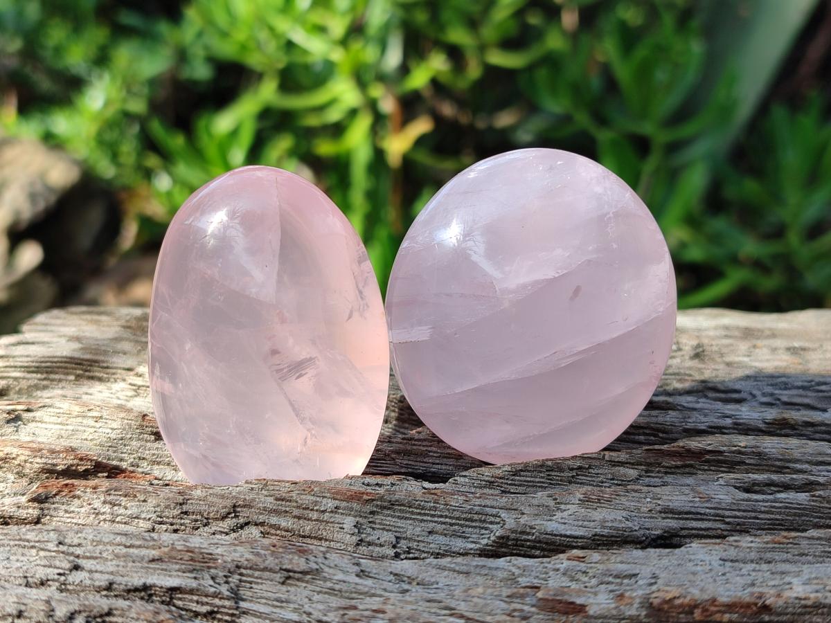 Polished Small Gemmy Rose Quartz Palm Stones x 24 From Madagascar - Toprock Gemstones and Minerals 