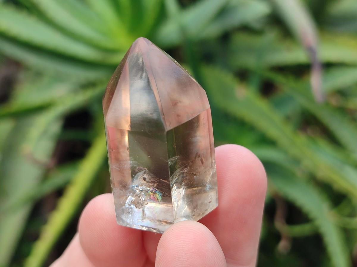 Polished Wispy Smokey Window Quartz Crystals x 24 From Madagascar - Toprock Gemstones and Minerals 