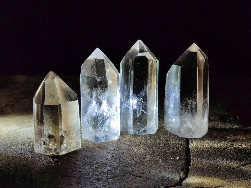 Polished Wispy Smokey Window Quartz Crystals x 24 From Madagascar - Toprock Gemstones and Minerals 