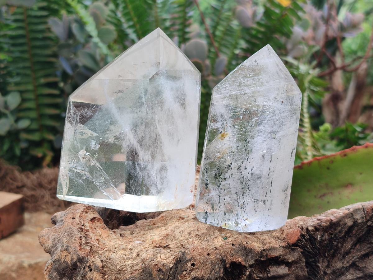 Polished Mixed Quartz Crystals with Inclusions x 4 From Madagascar - Toprock Gemstones and Minerals 