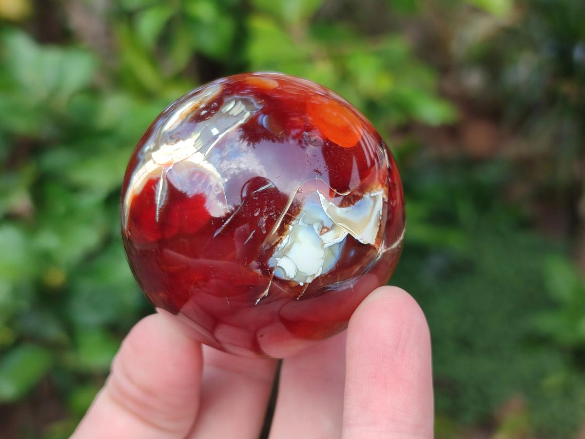 Polished Carnelian Agate Gemstone Spheres x 6 From Madagascar - Toprock Gemstones and Minerals 