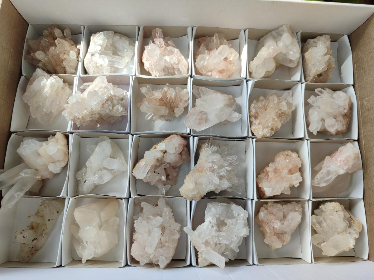Natural Clear Quartz Clusters x 24 From Madagascar - Toprock Gemstones and Minerals 