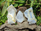 Natural Etched Blue Chalcedony Geodes x 35 From Nsanje, Malawi - Toprock Gemstones and Minerals 