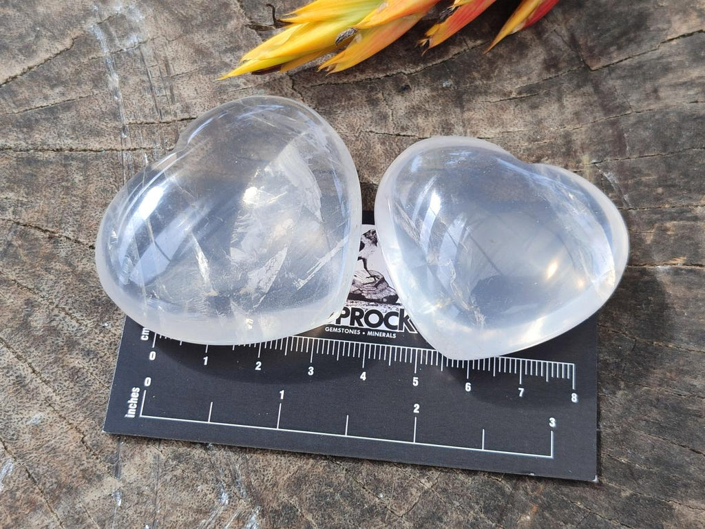 Polished Girasol Pearl Quartz Hearts x 24 From Ambatondrazaka, Madagascar - Toprock Gemstones and Minerals 