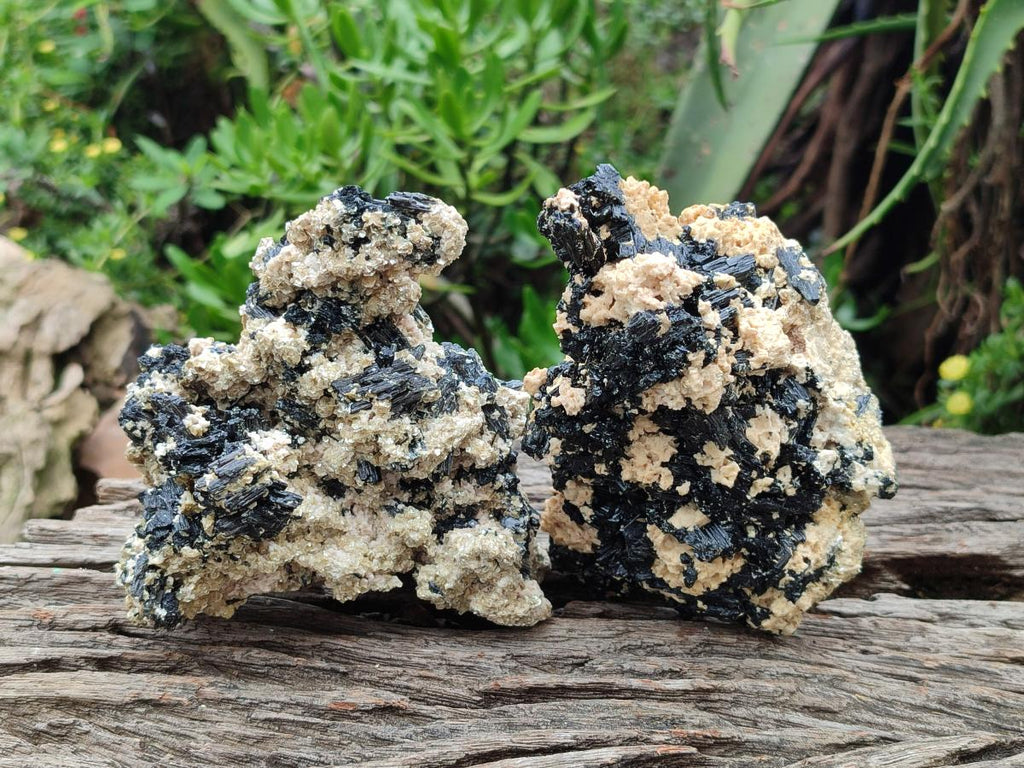 Natural Schorl Black Tourmaline with Vermiculite x 3 From Erongo, Namibia - Toprock Gemstones and Minerals 