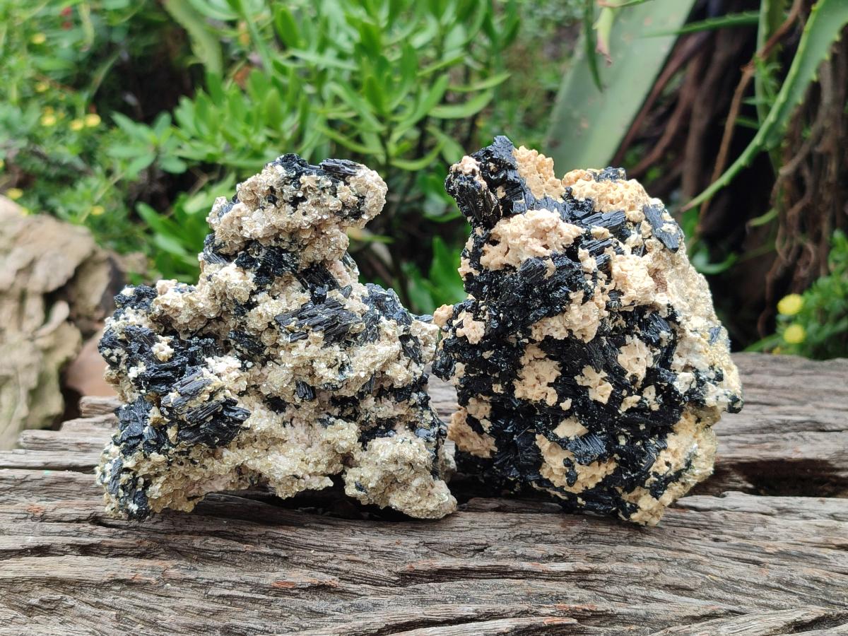 Natural Schorl Black Tourmaline with Vermiculite x 3 From Erongo, Namibia - Toprock Gemstones and Minerals 