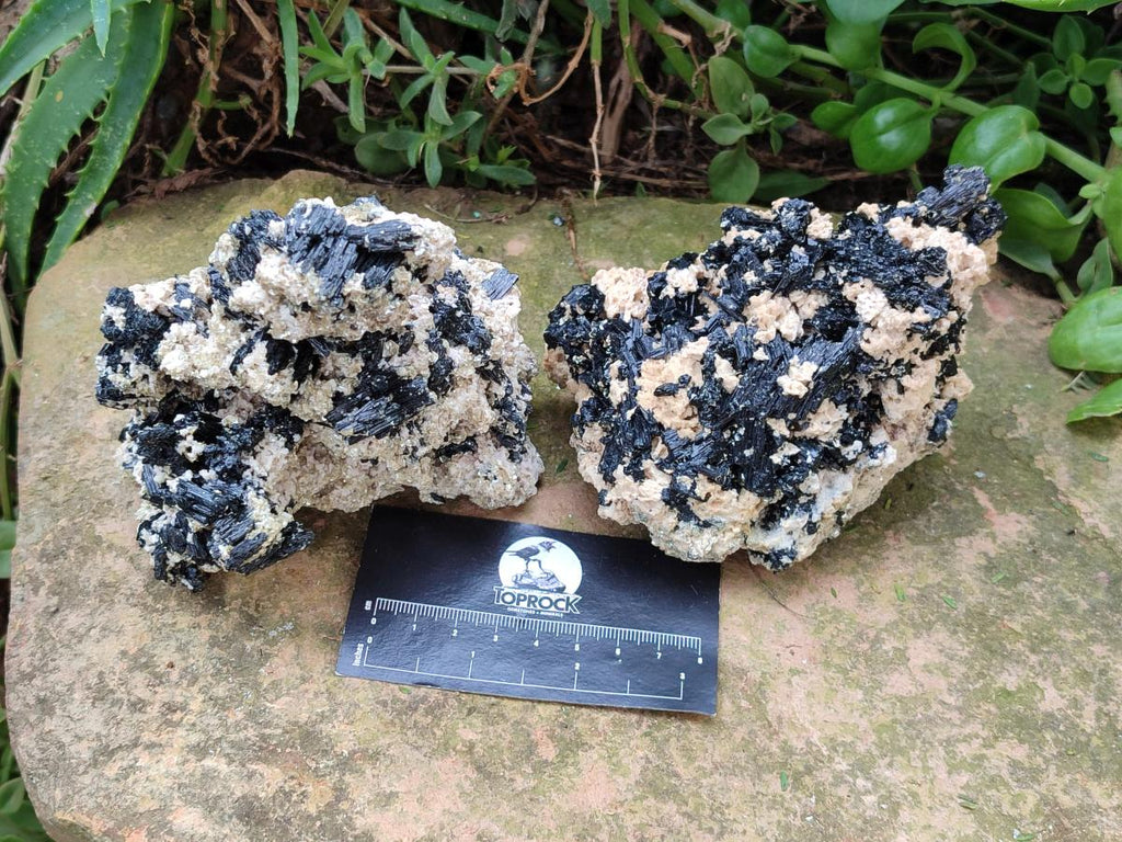 Natural Schorl Black Tourmaline with Vermiculite x 3 From Erongo, Namibia - Toprock Gemstones and Minerals 